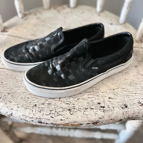Vans slip-on Checkerboard Shoes - Black Check -9M - Picture 3 of 7